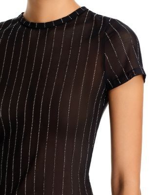 Alice and Olivia Tess Embellished Short Sleeve Tee