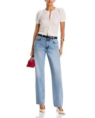 Alice and Olivia Sabine Cashmere Blend Cropped Cardigan