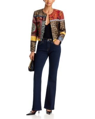 Alice and Olivia Kidman Mixed Media Collarless Jacket