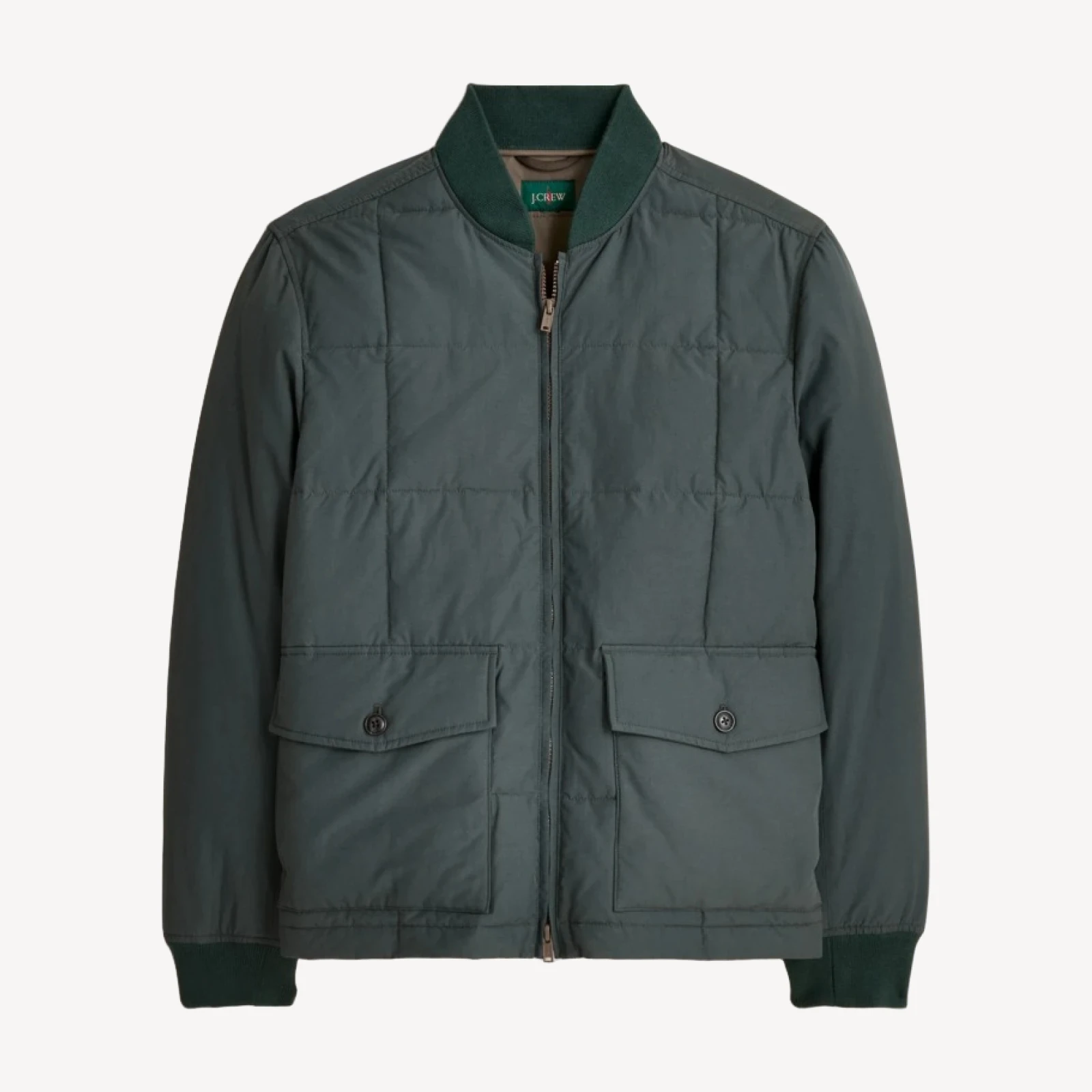 Box-quilt insulated bomber jacket with PrimaLoft®