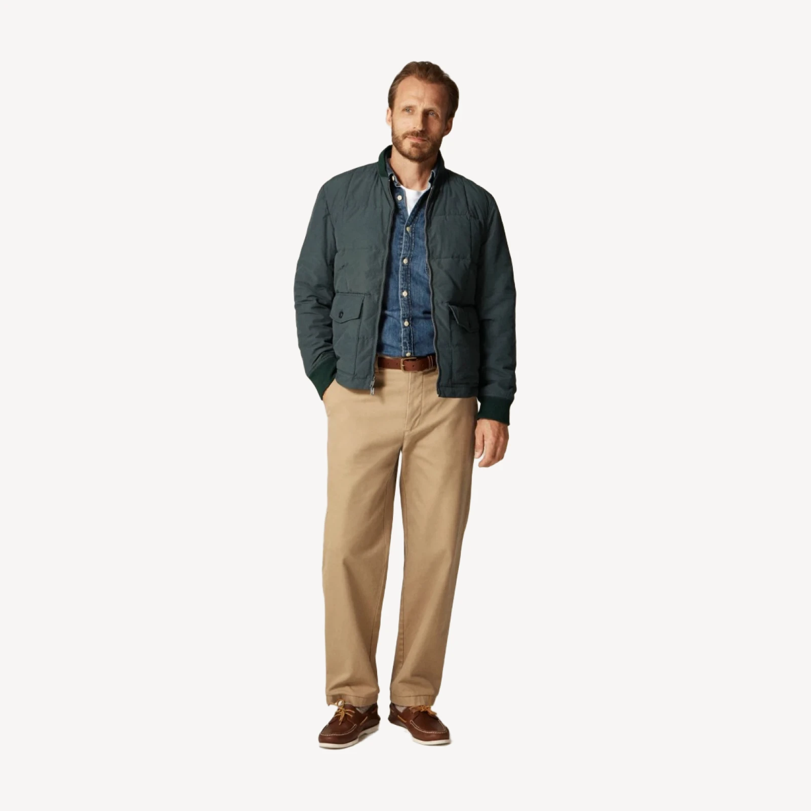 Box-quilt insulated bomber jacket with PrimaLoft®