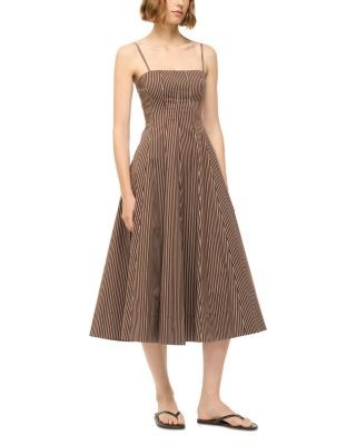 Staud Wylie Striped Midi Dress