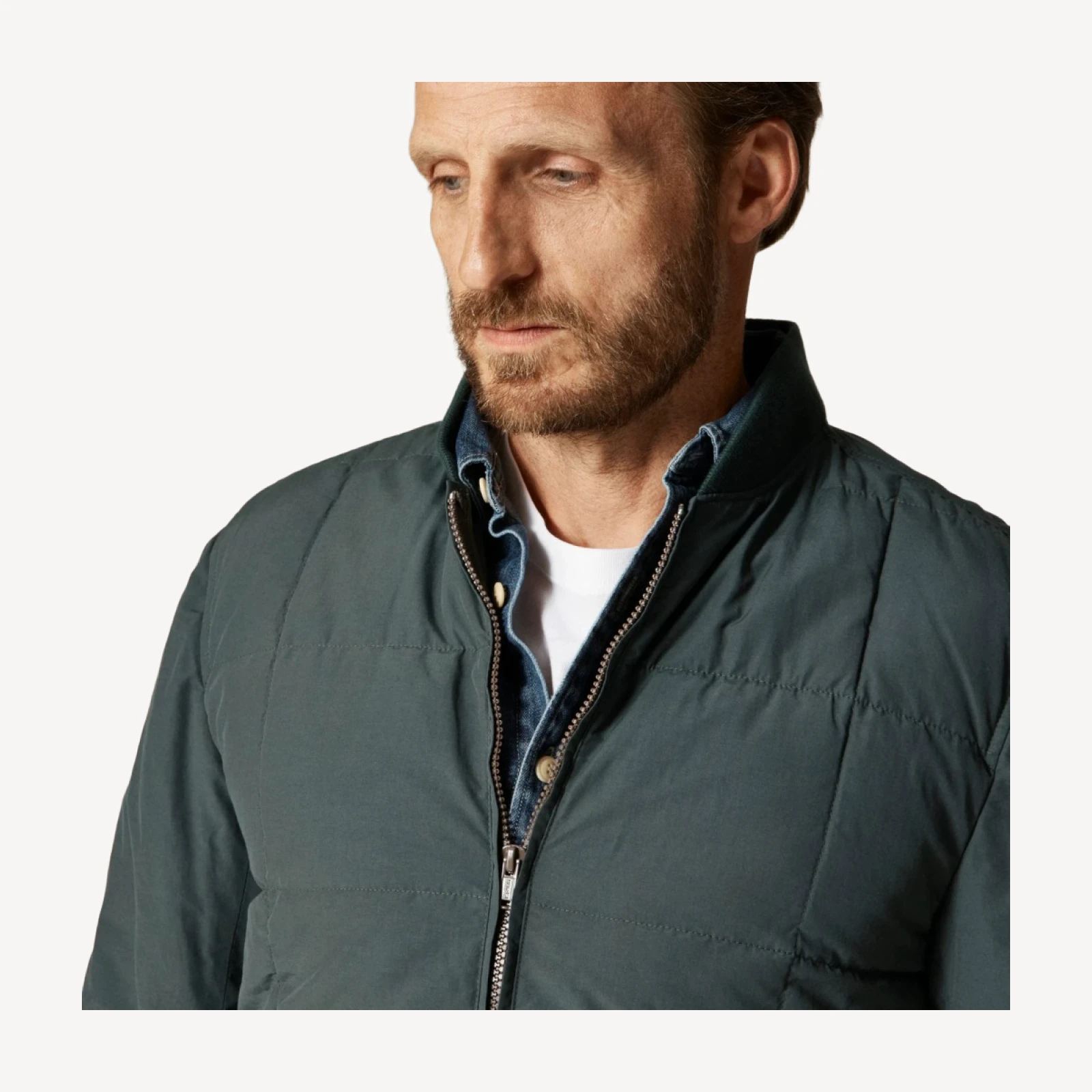 Box-quilt insulated bomber jacket with PrimaLoft®