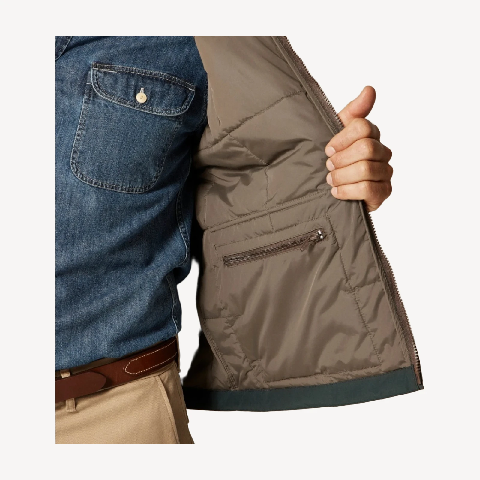 Box-quilt insulated bomber jacket with PrimaLoft®