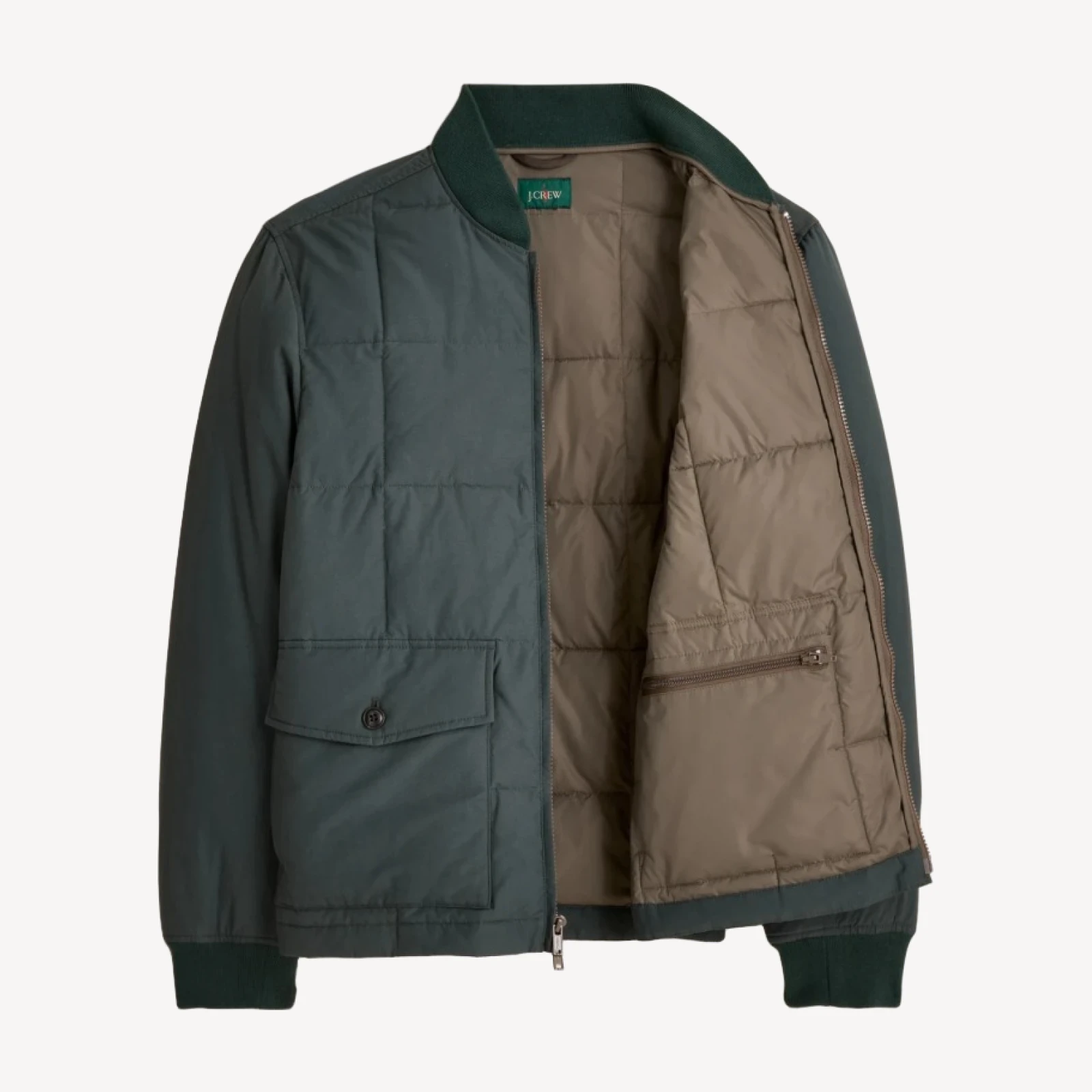 Box-quilt insulated bomber jacket with PrimaLoft®