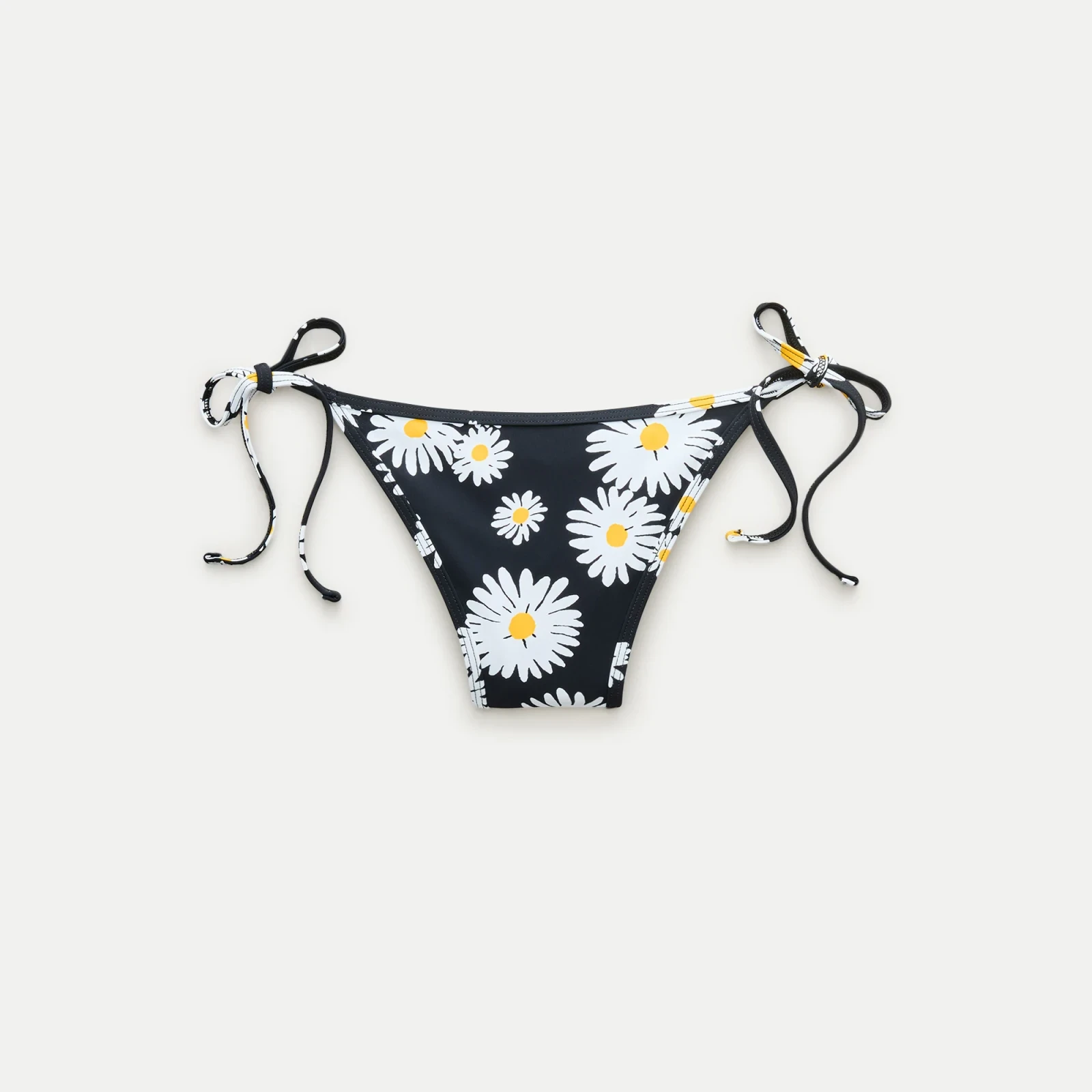 Hipster string bikini bottom in vintage daisy print