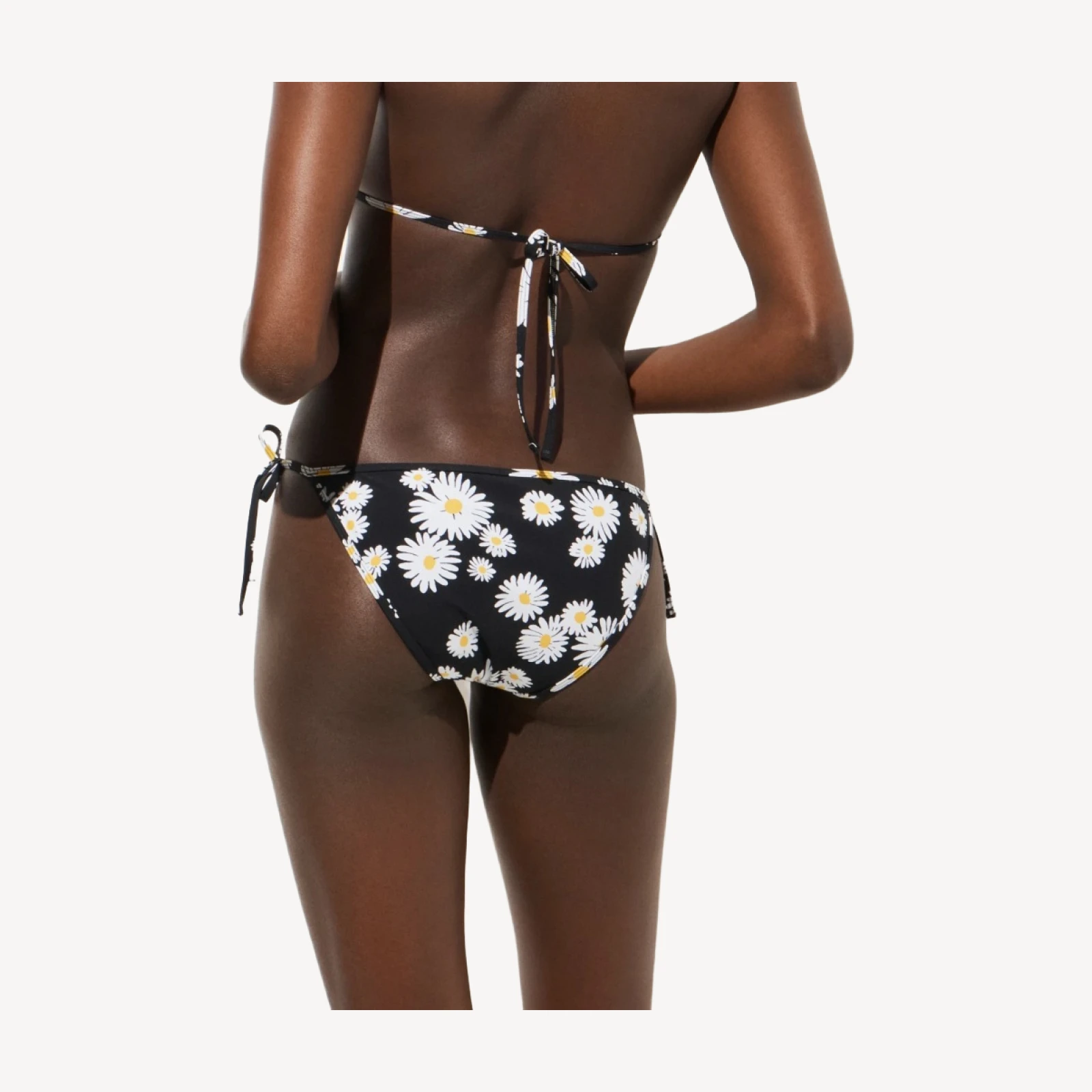 Hipster string bikini bottom in vintage daisy print