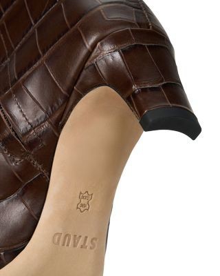 Staud Women's Wally Croc-Embossed Ankle Boots