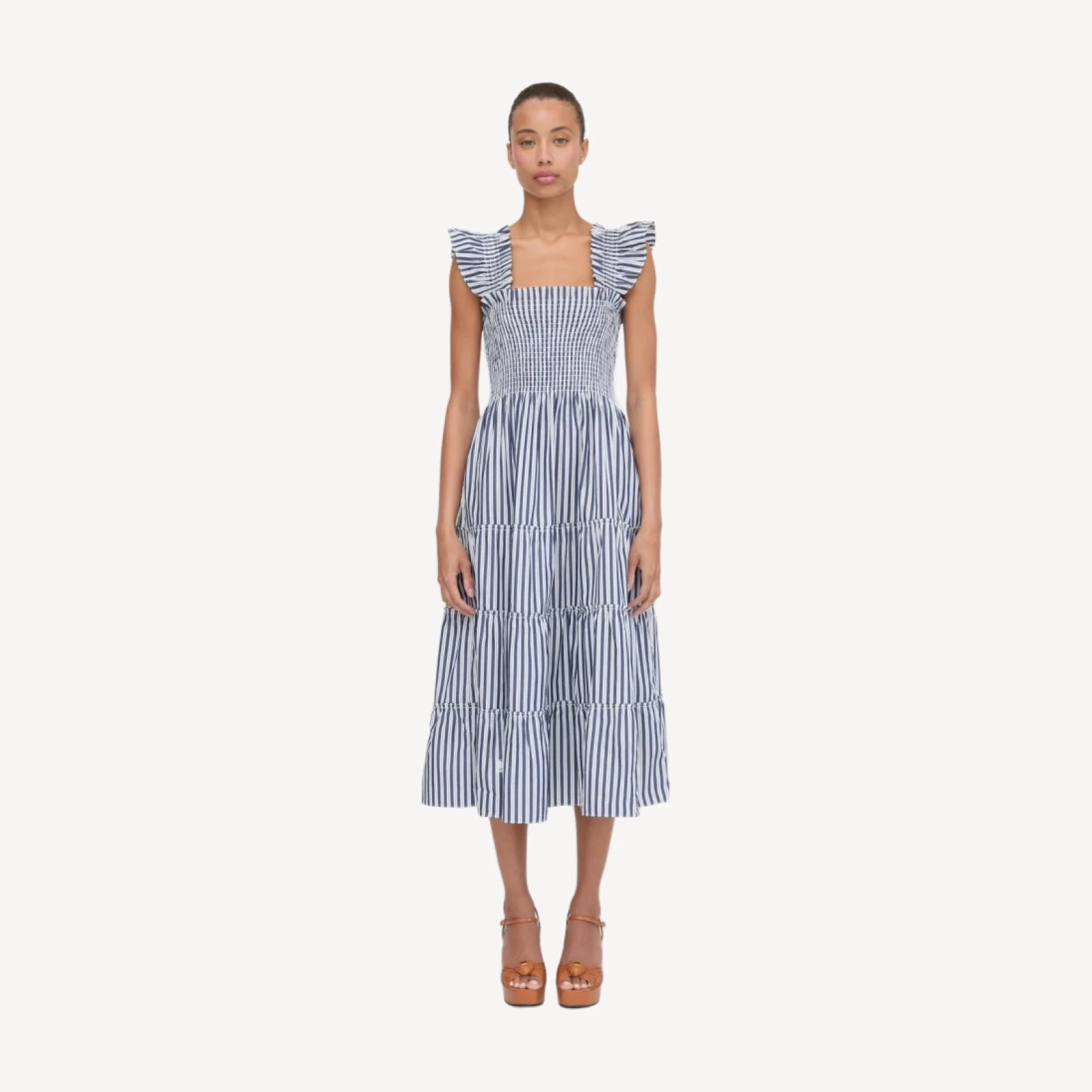 The Ellie Nap Dress - Navy Stripe