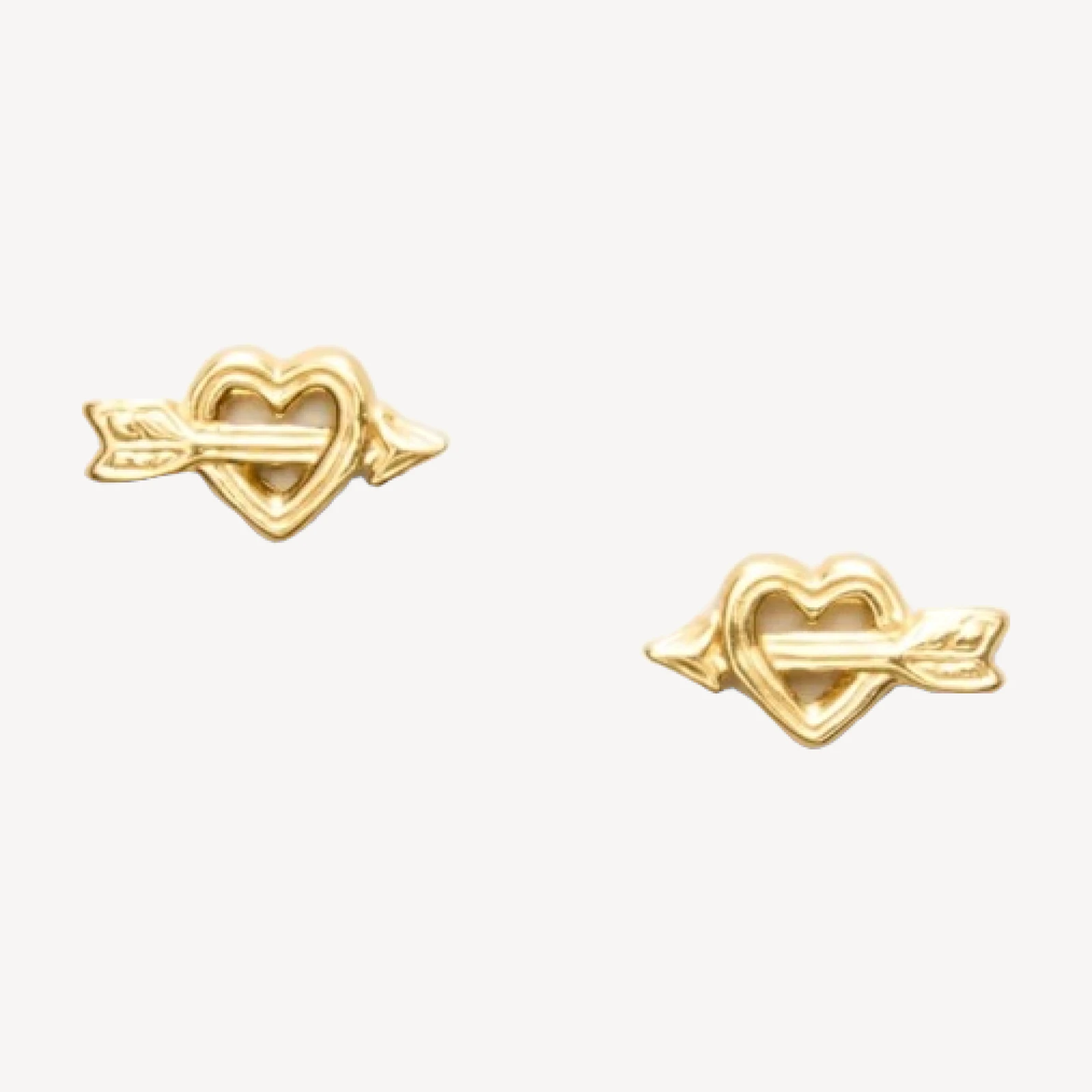 18k gold vermeil heart and arrow earrings