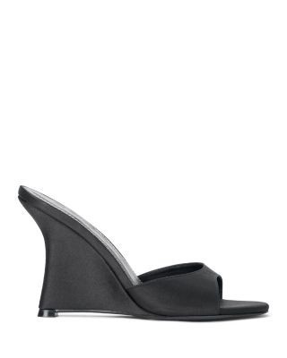 Staud Women's Brigitte Satin High Heel Wedge Sandals