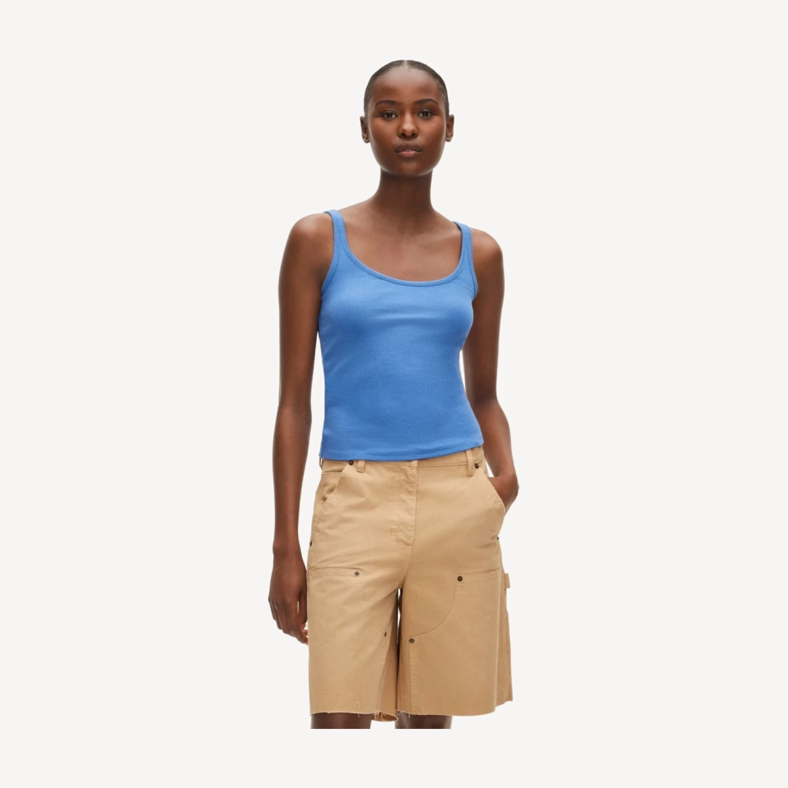 Perfect rib scoopneck tank top
