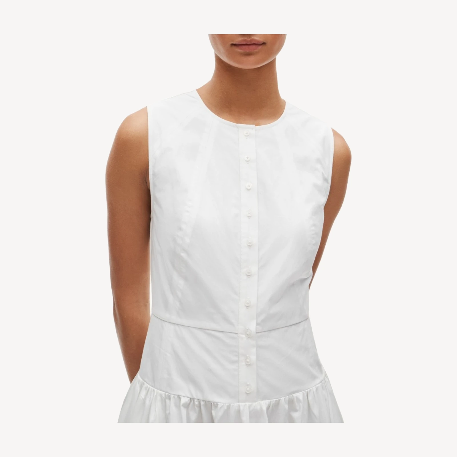 Button-front dress in cotton poplin