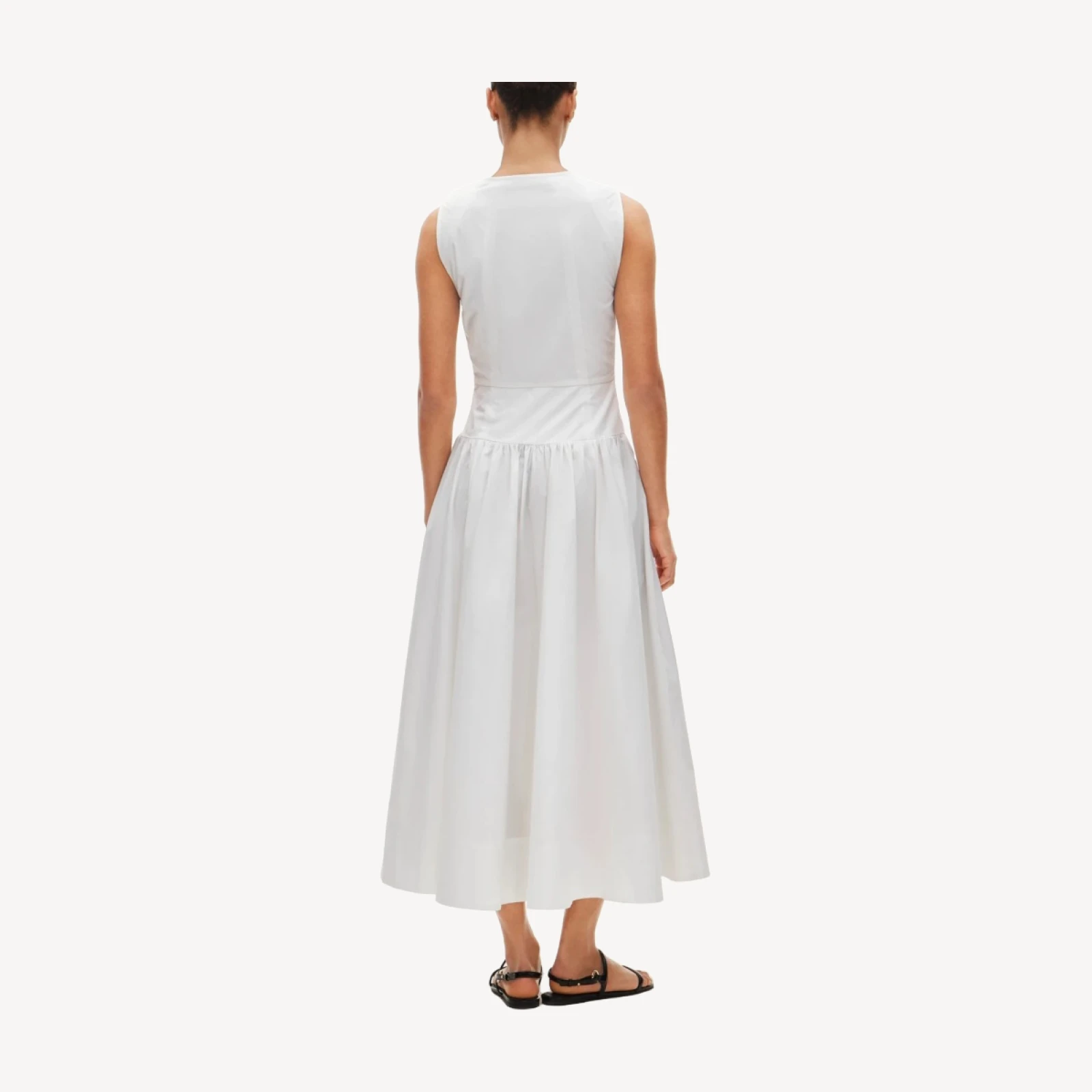 Button-front dress in cotton poplin