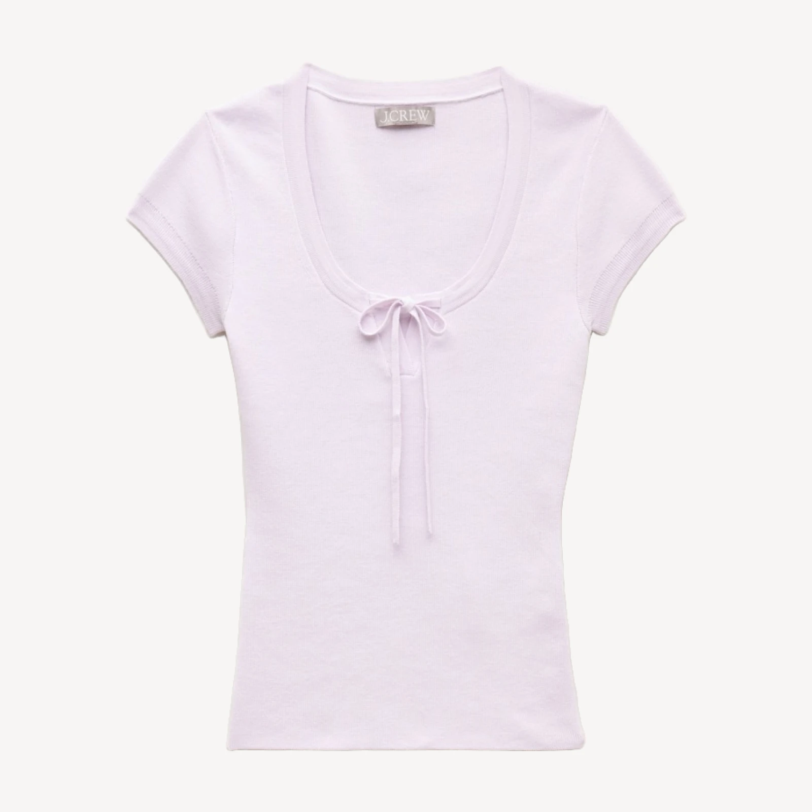 Tie-front short-sleeve sweater