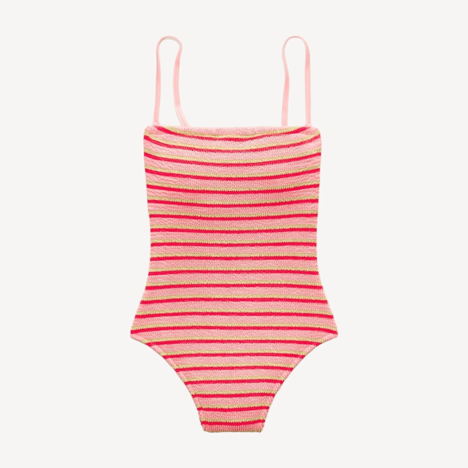 Gemma bandeau scrunchie one-piece in metallic stripe