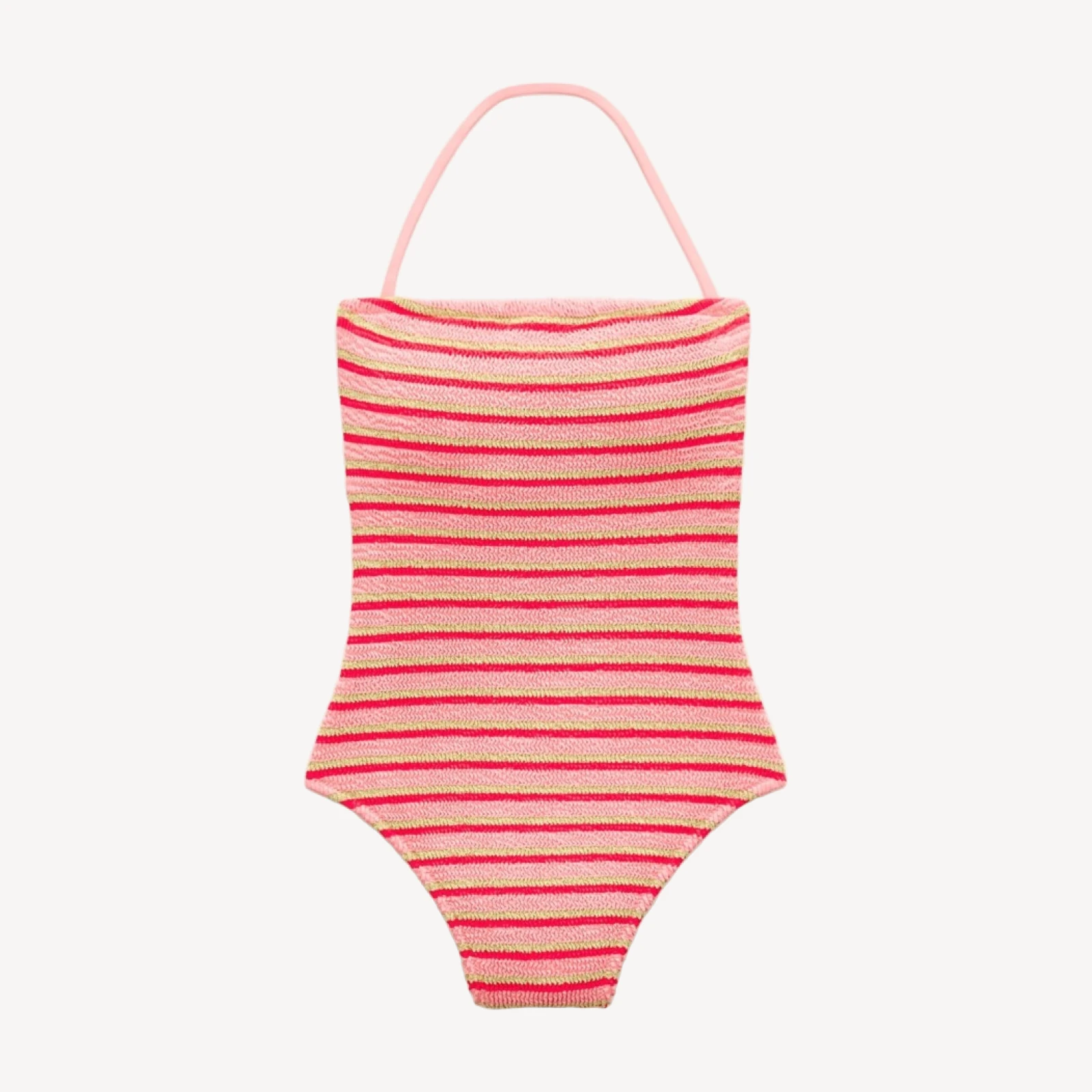 Gemma bandeau scrunchie one-piece in metallic stripe