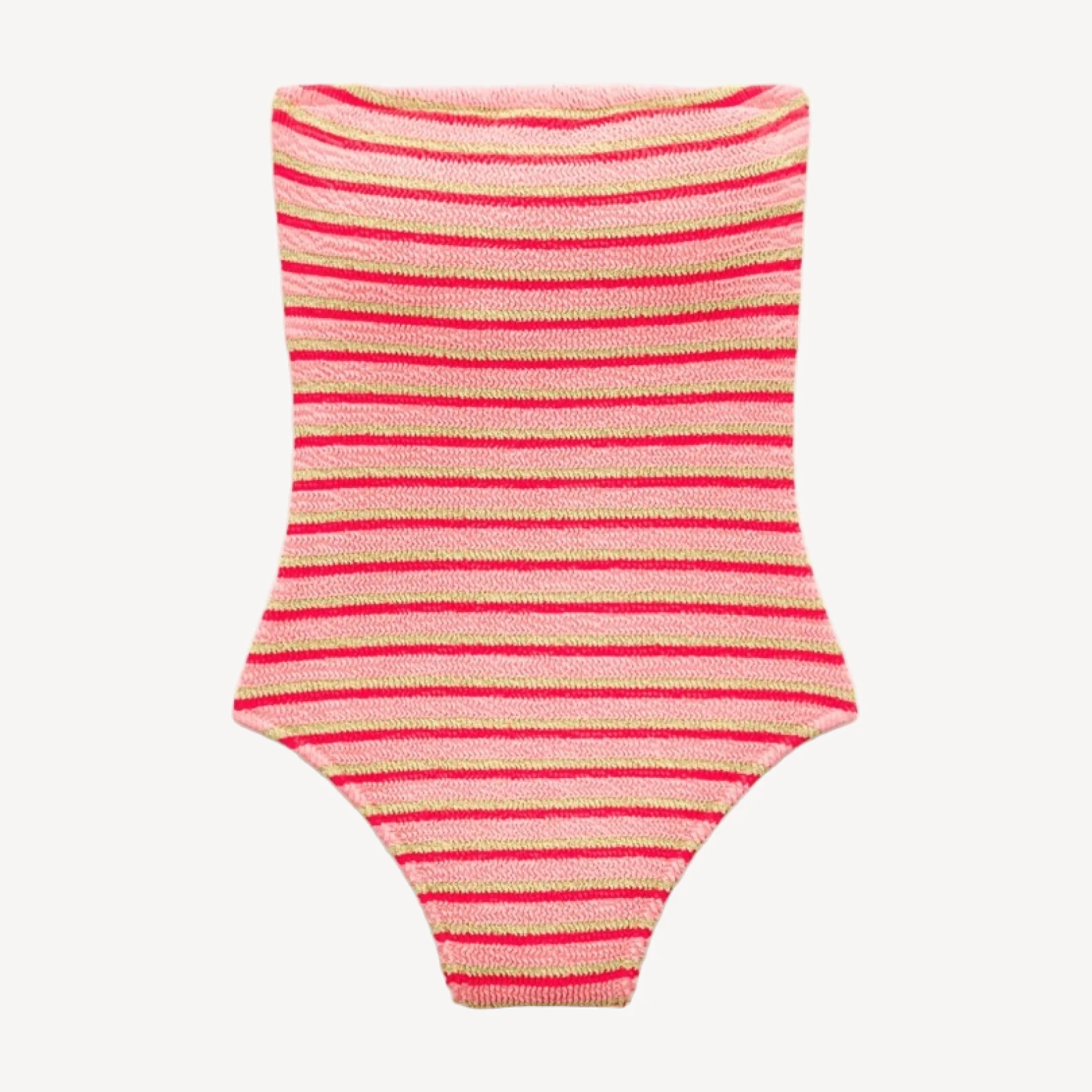 Gemma bandeau scrunchie one-piece in metallic stripe