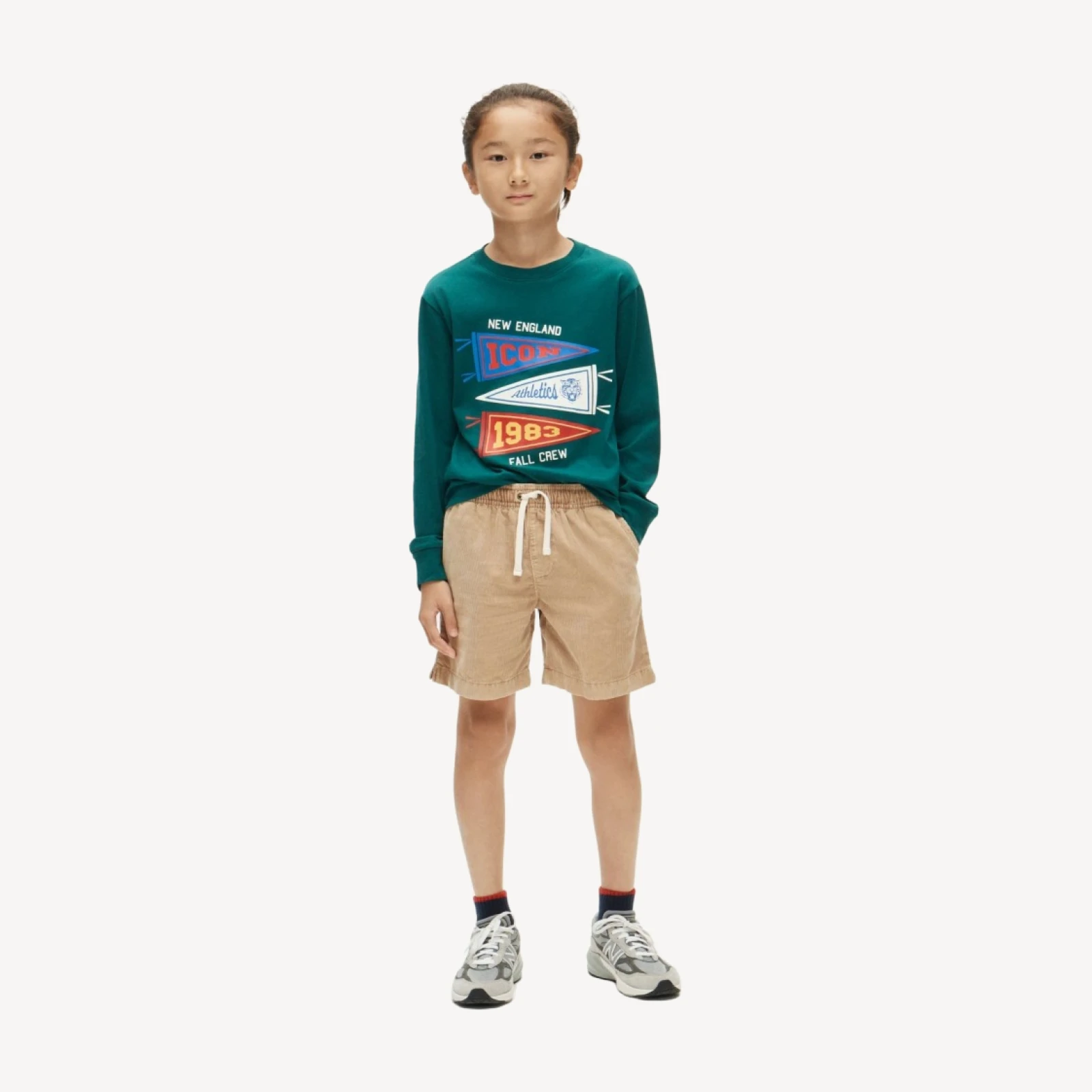 Kids' long-sleeve "athletics" graphic T-shirt