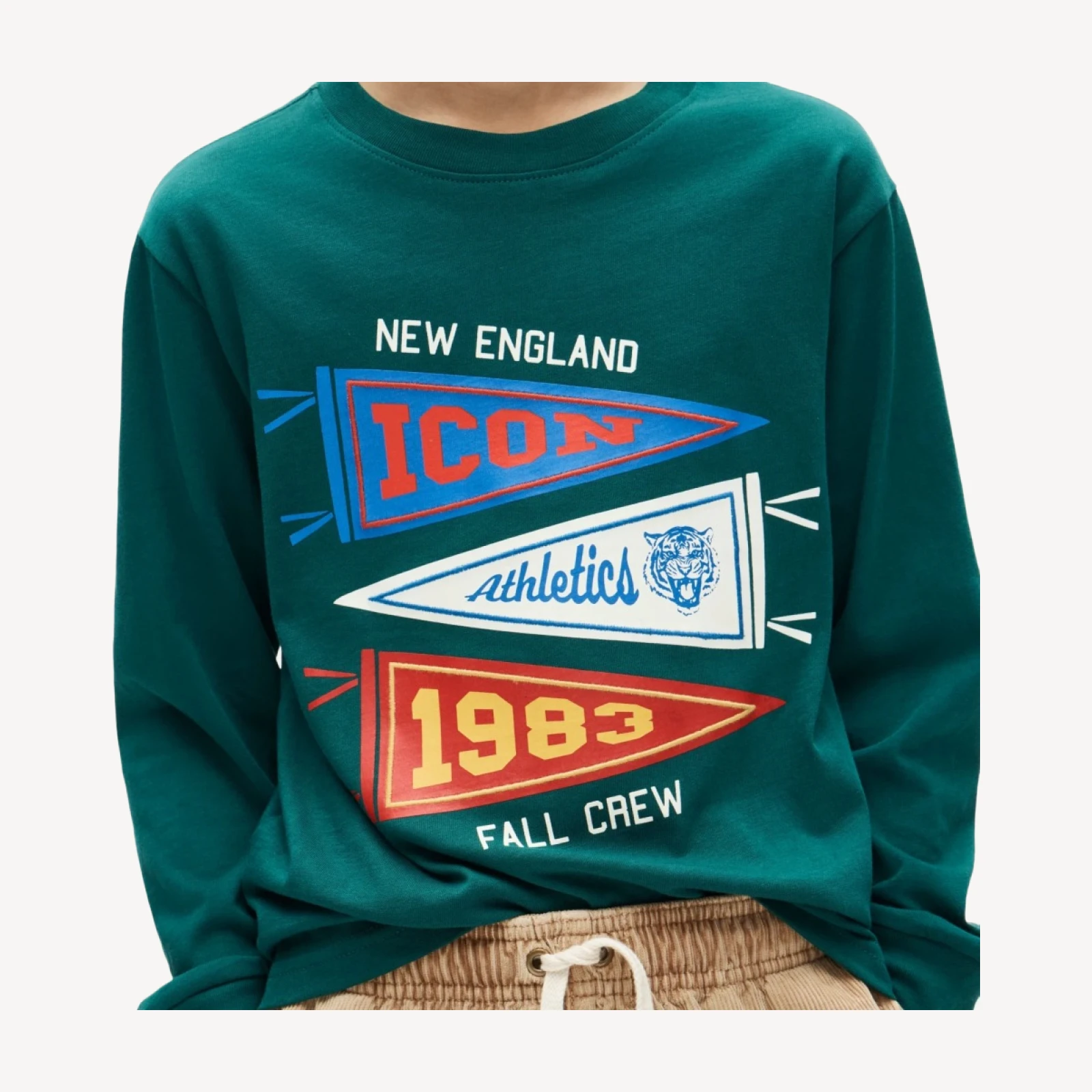 Kids' long-sleeve "athletics" graphic T-shirt