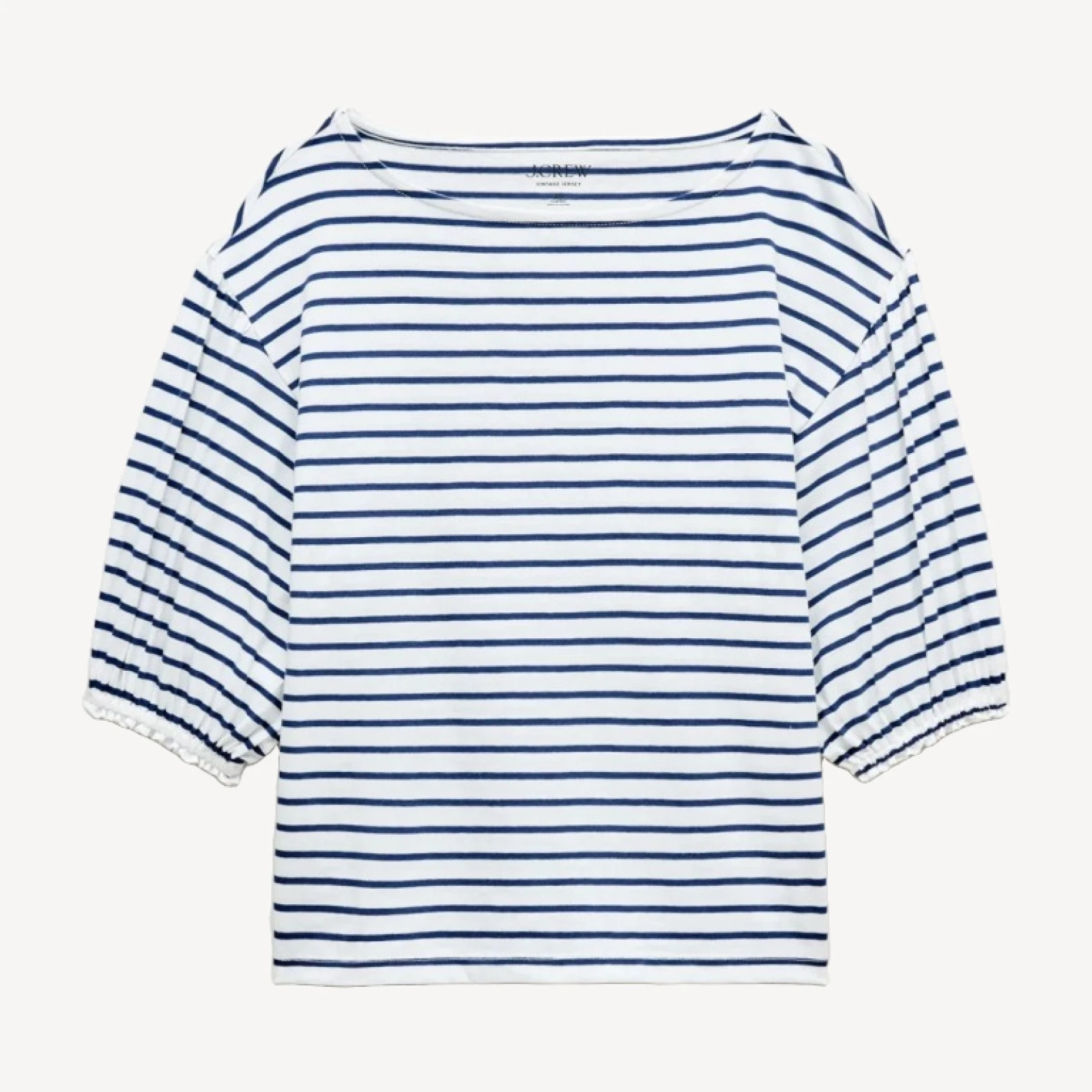 Vintage jersey blouson-sleeve T-shirt in stripe