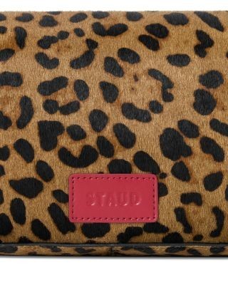 Staud Harlow Cheetah Print Calf Hair Shoulder Bag