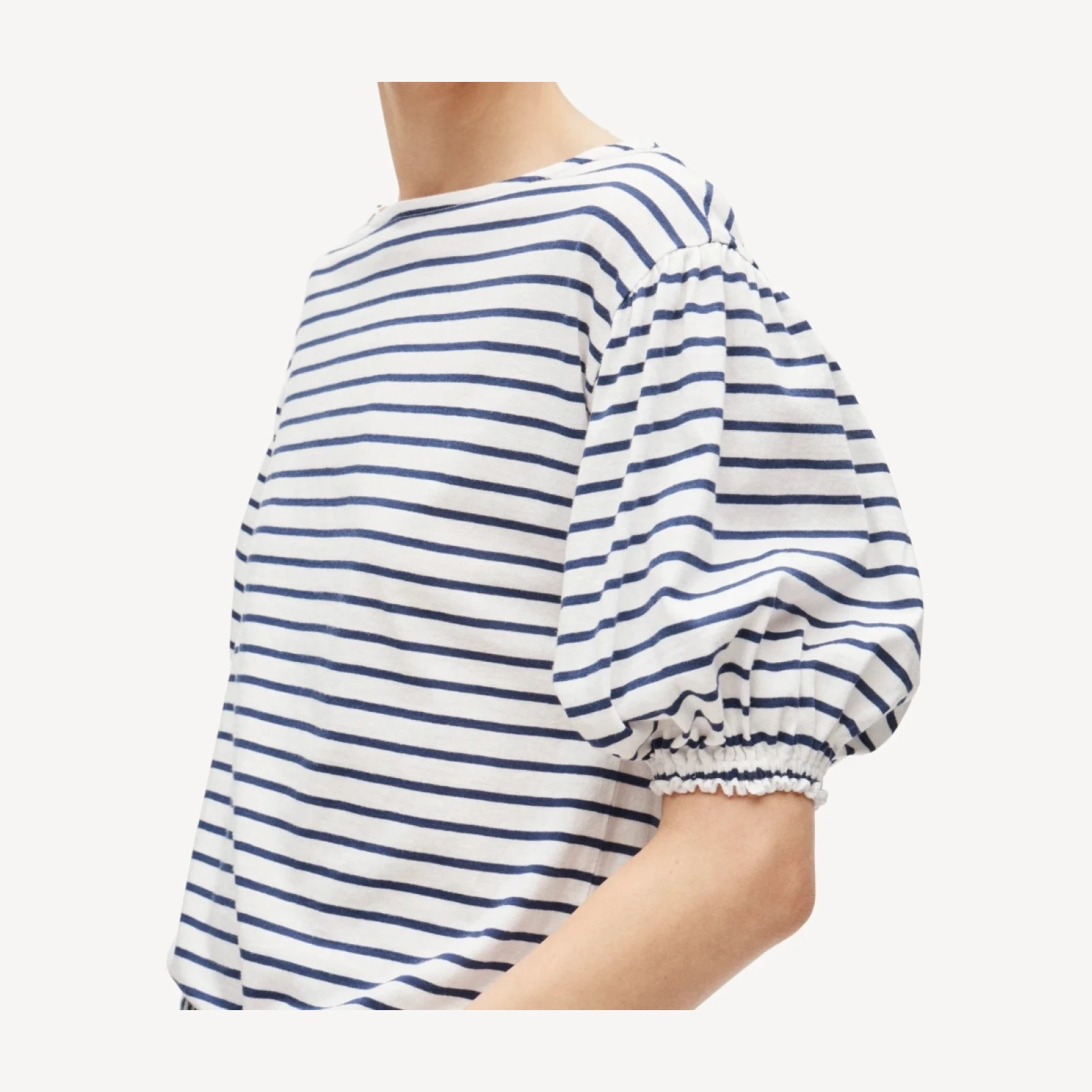 Vintage jersey blouson-sleeve T-shirt in stripe