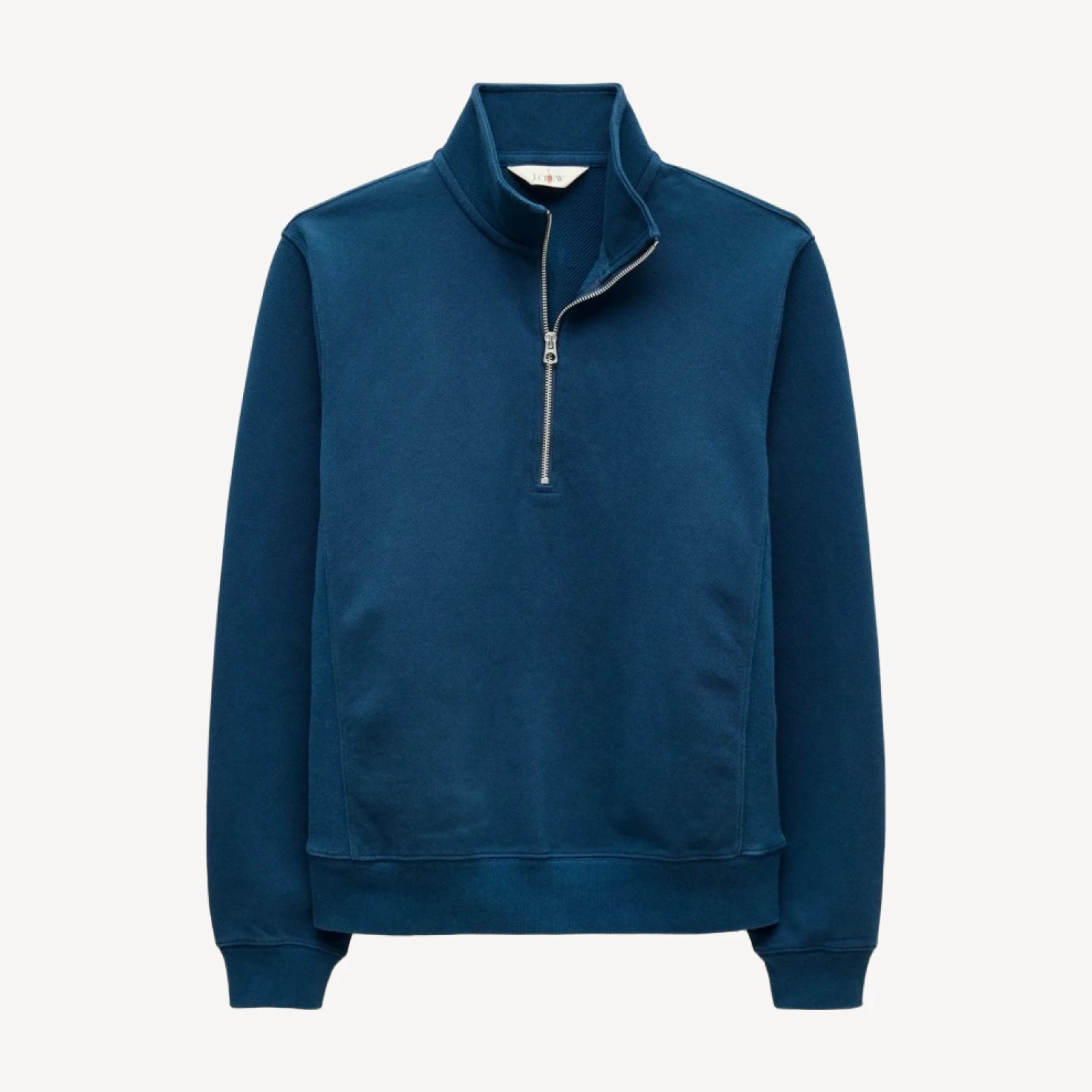 Washed court terry quarter-zip pullover