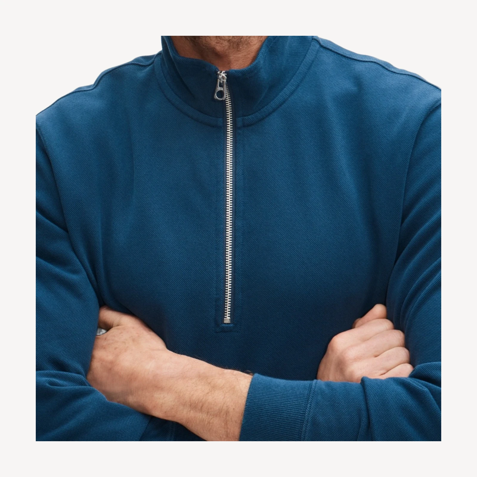 Washed court terry quarter-zip pullover
