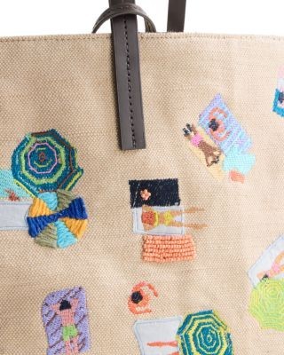 Staud Christos Embroidered Large Beach Tote