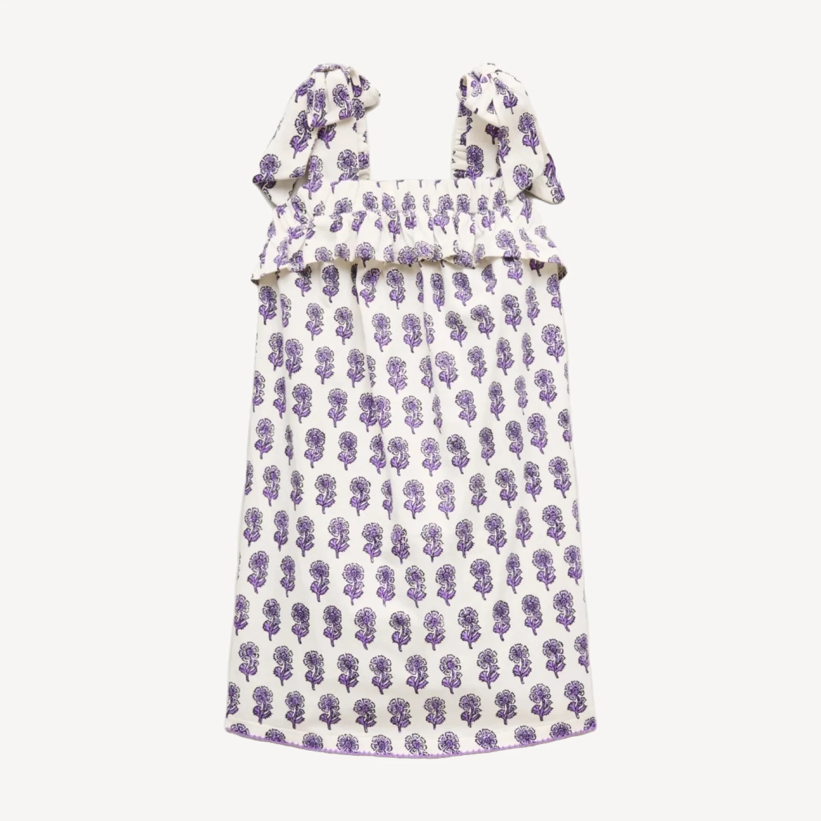 Girls' tie-shoulder dress in broken-in jersey