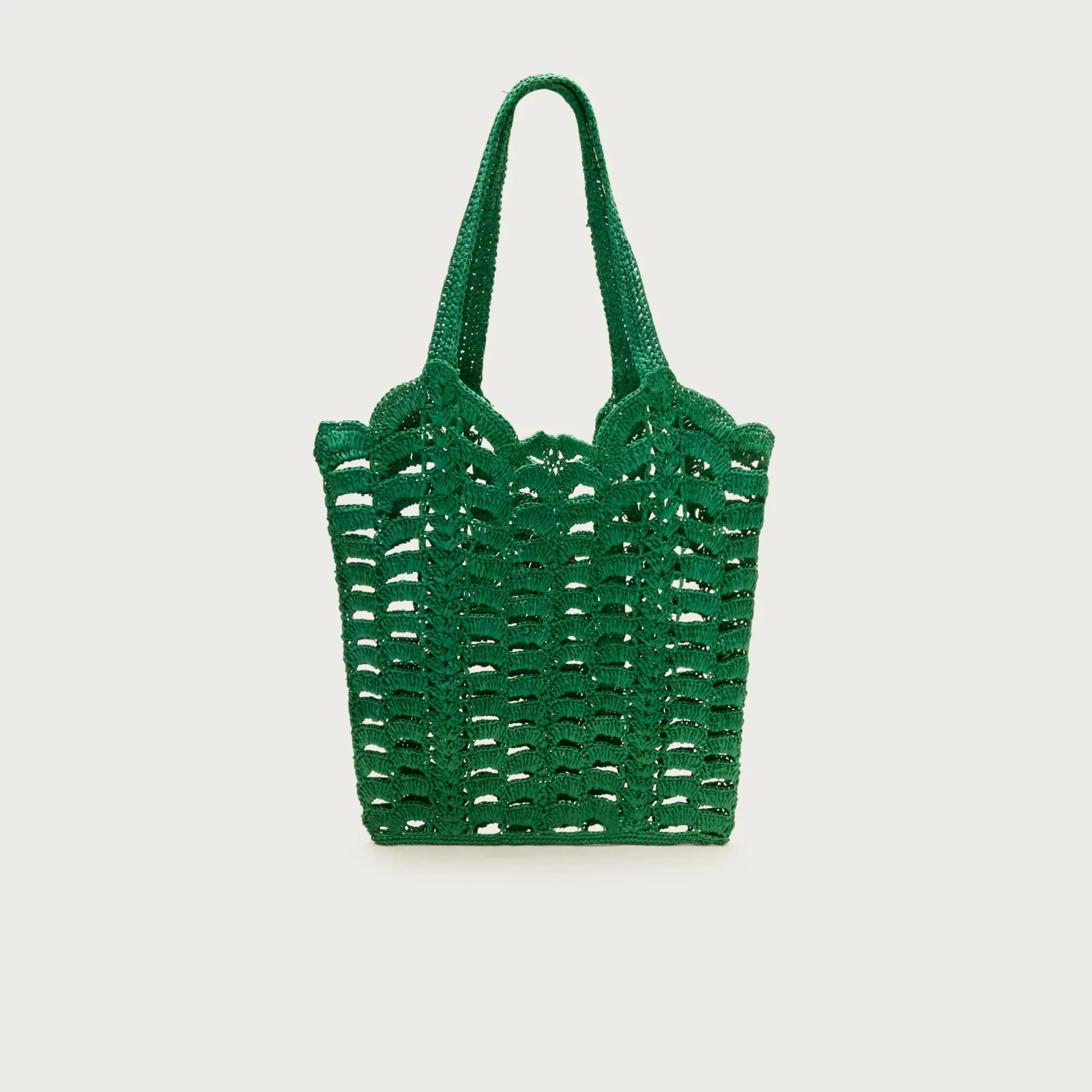 Handwoven straw tote bag