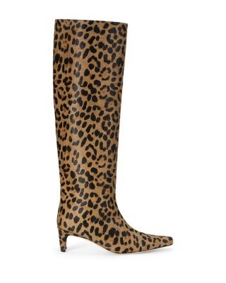 Staud Women's Wally Calf Hair Knee High Animal Print Boots