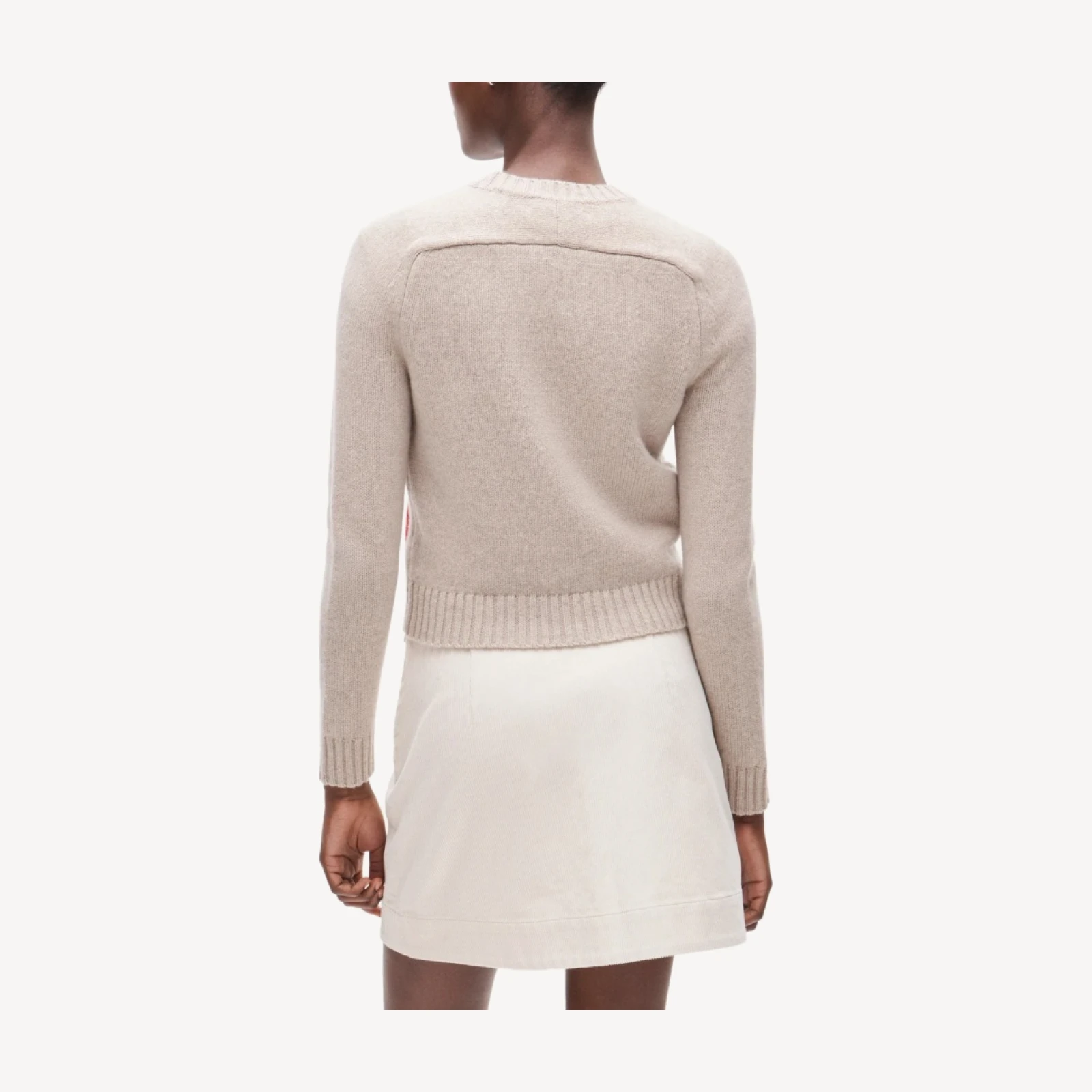 Shrunken crewneck sweater in argyle vintage wool
