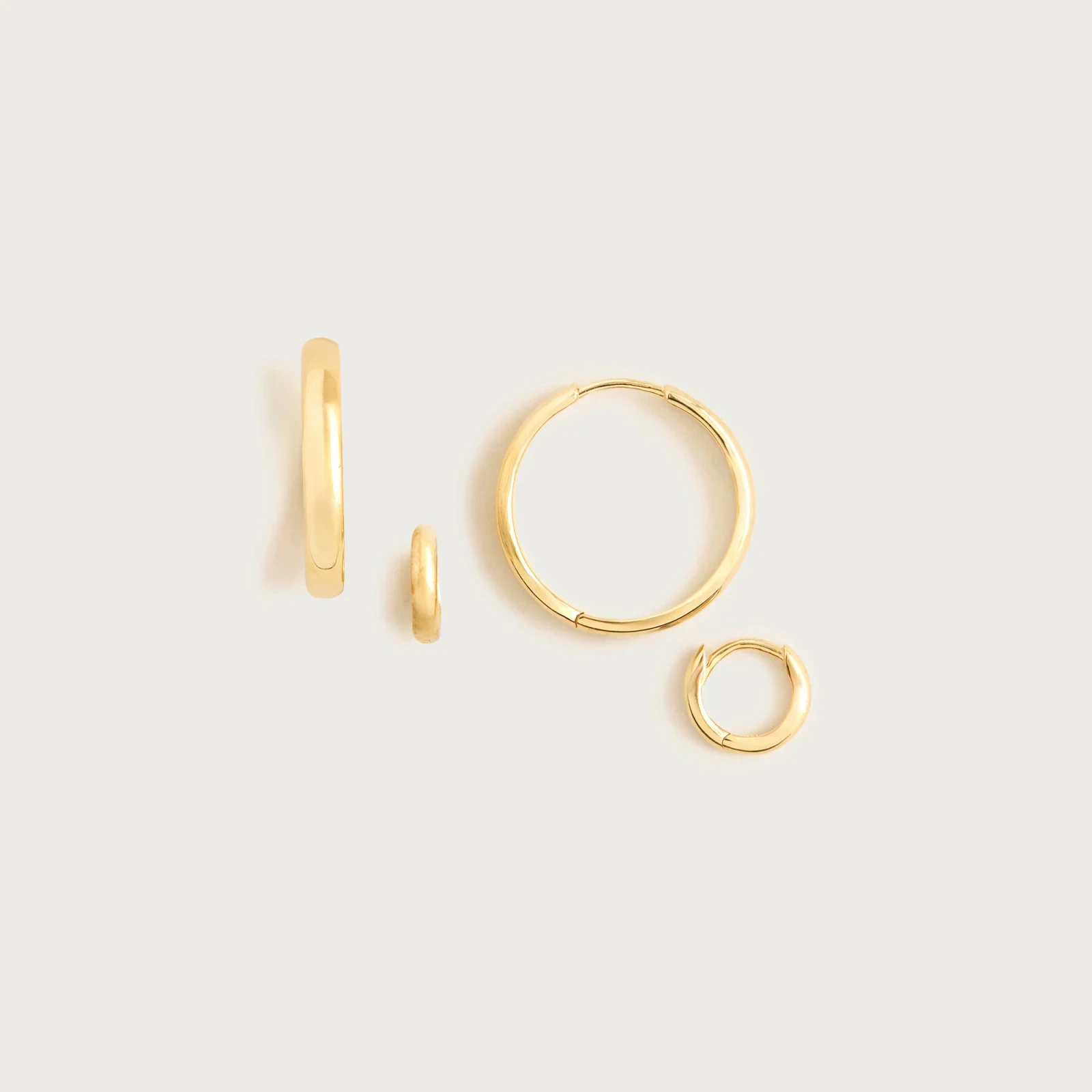 Demi-fine hoop earrings two-pack