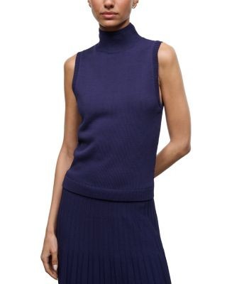 Staud Montclair Mock Neck Sleeveless Sweater