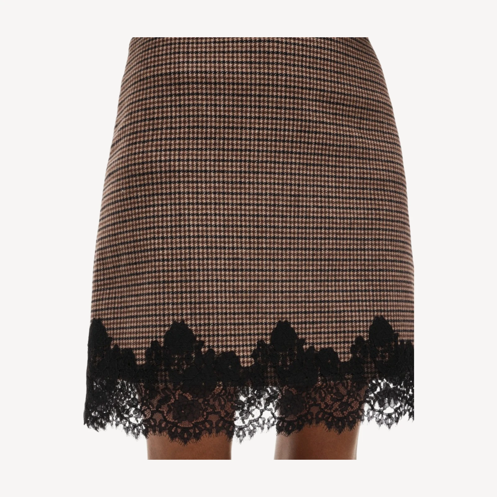 Fairfax lace skirt in houndstooth wool blend