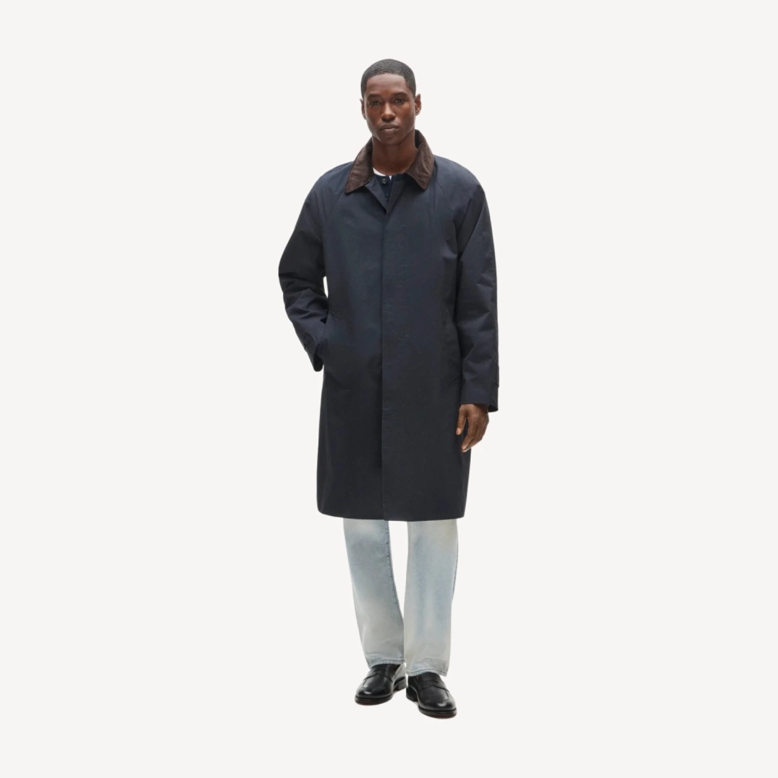 Balmacaan coat in cotton blend