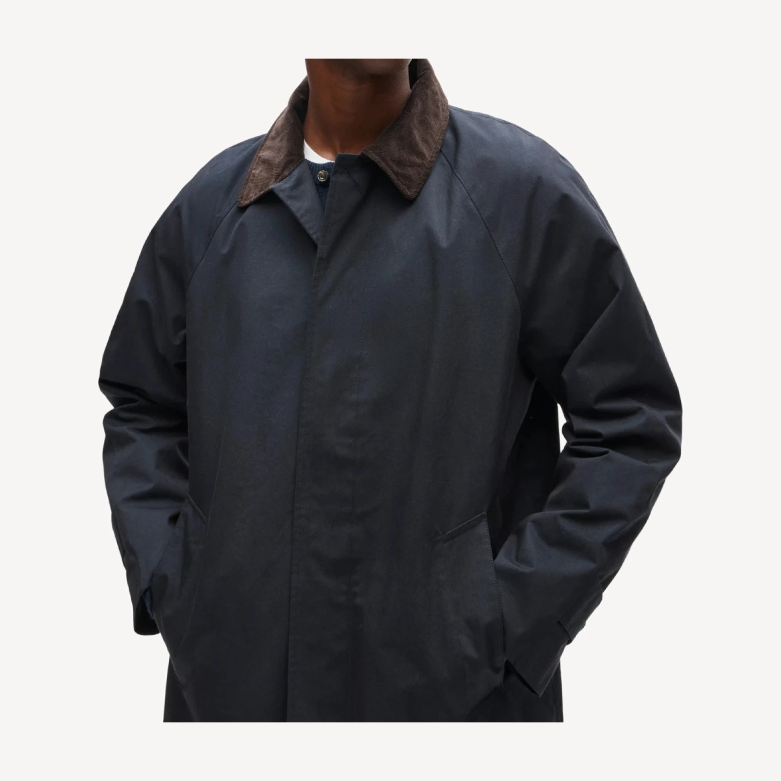 Balmacaan coat in cotton blend