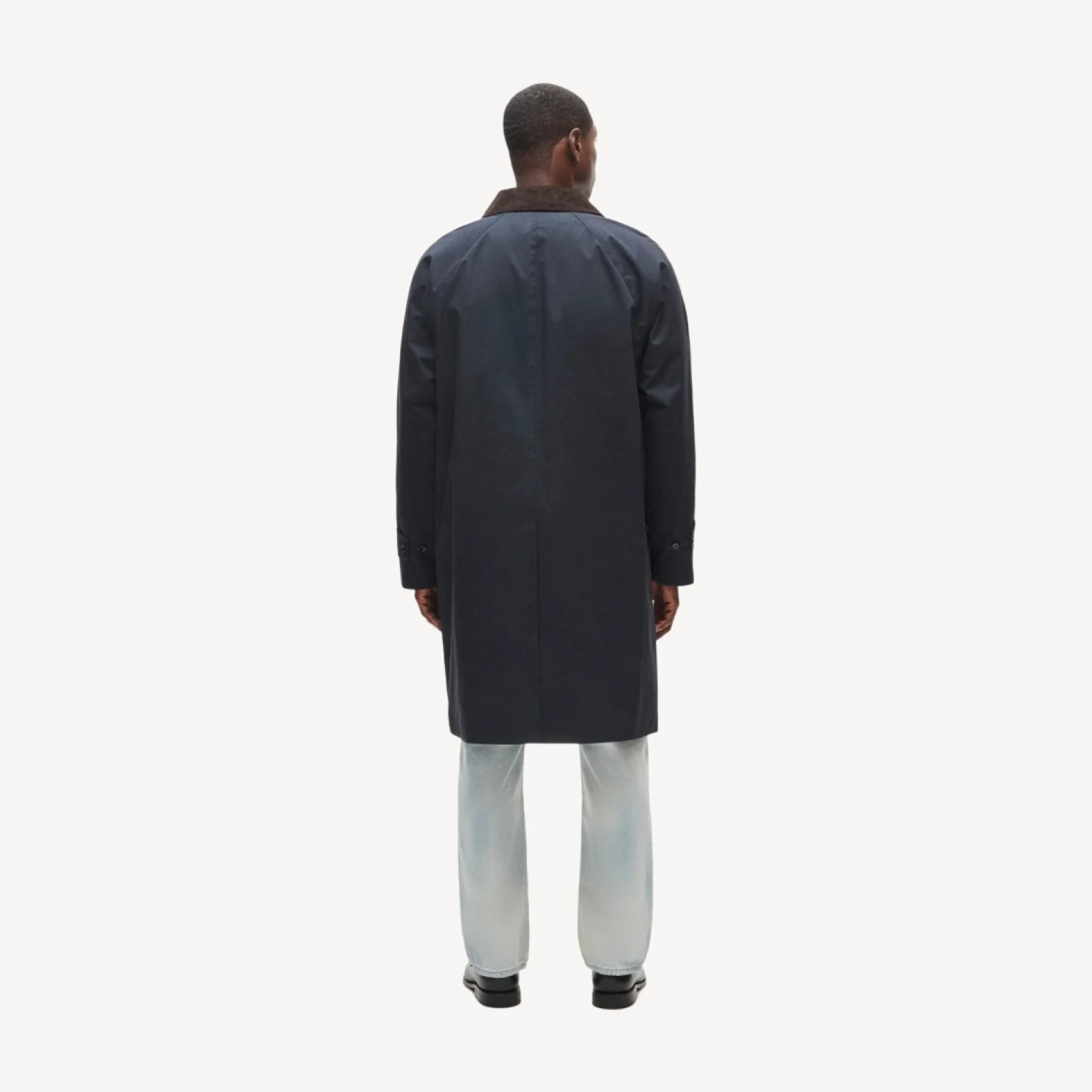 Balmacaan coat in cotton blend