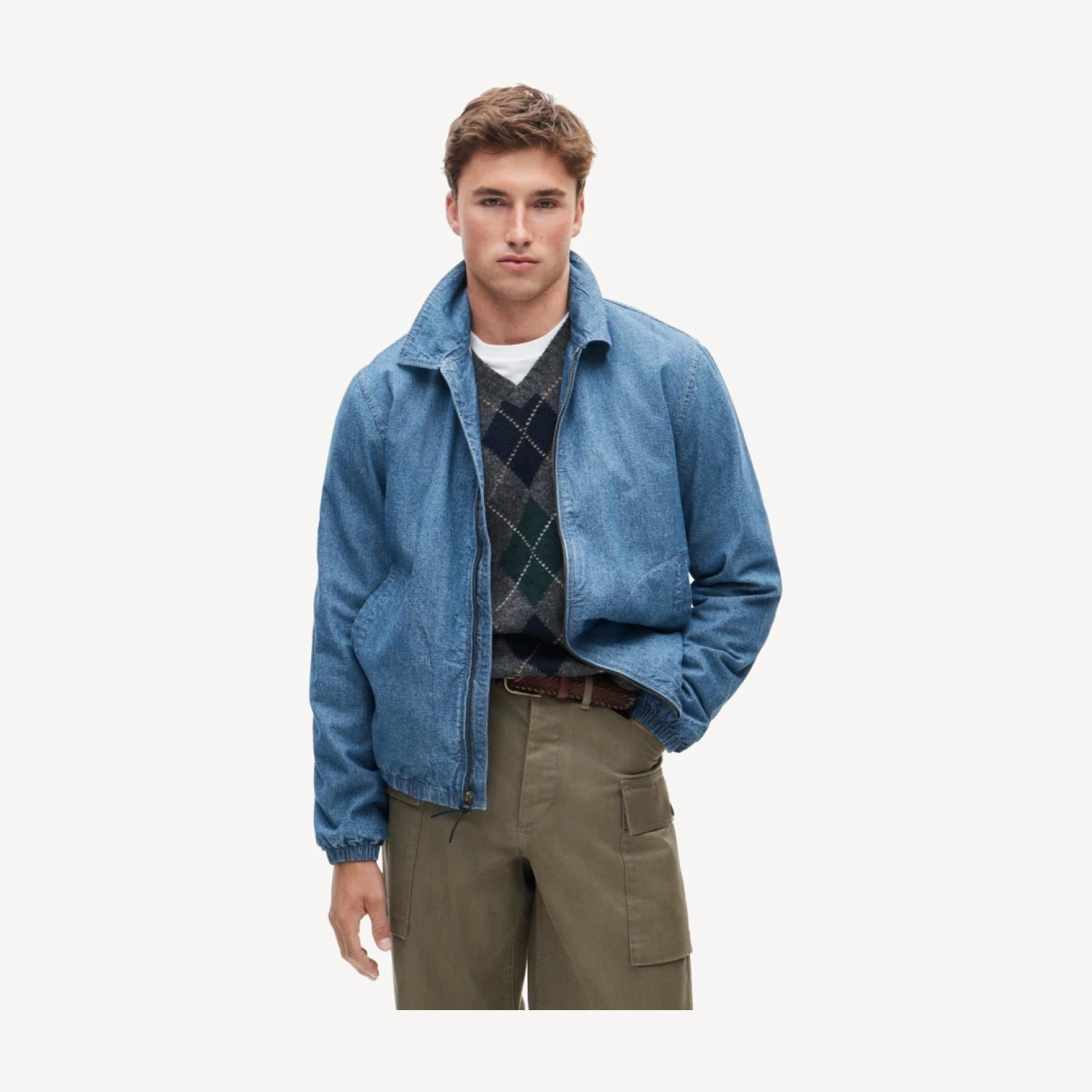 Harrington jacket in chambray