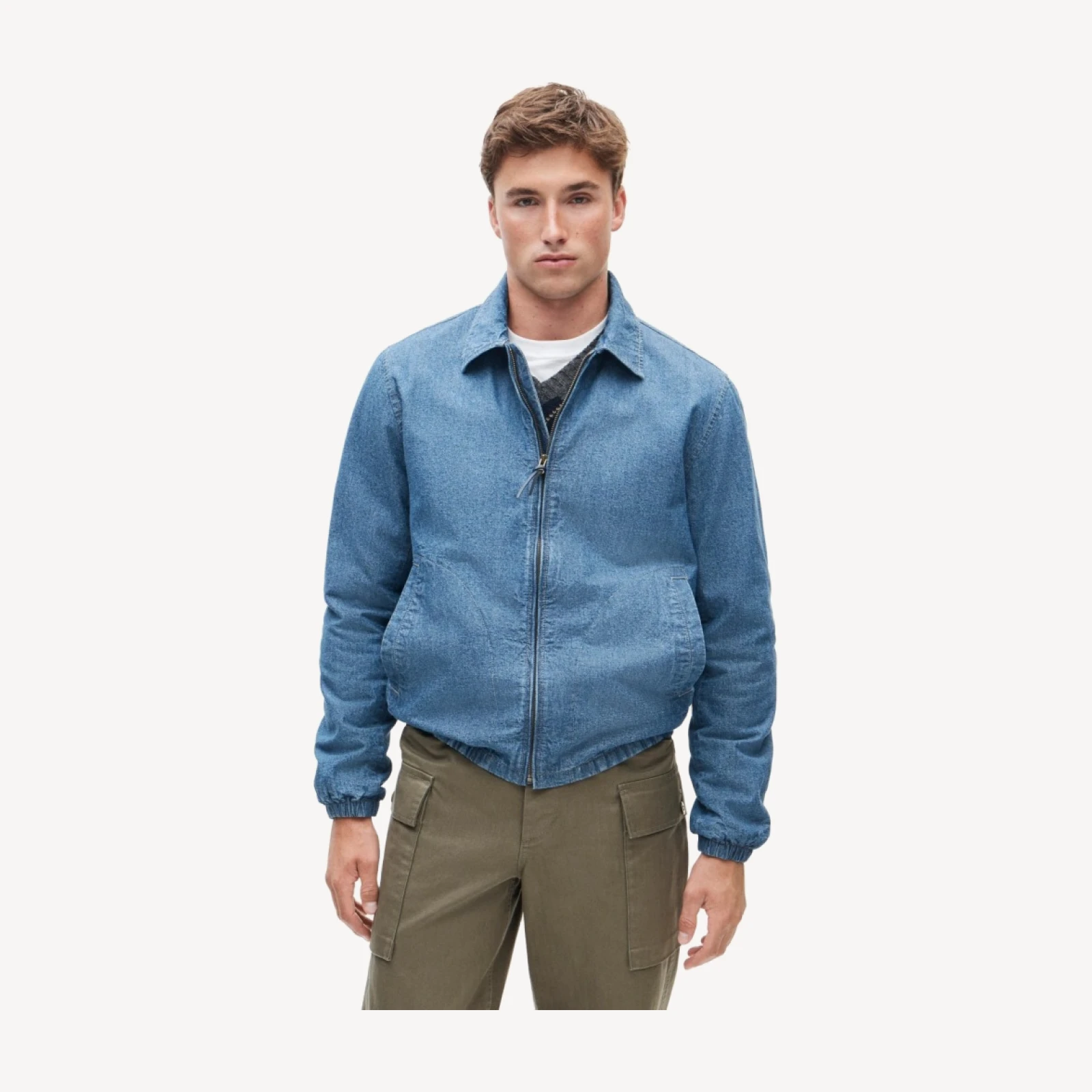 Harrington jacket in chambray