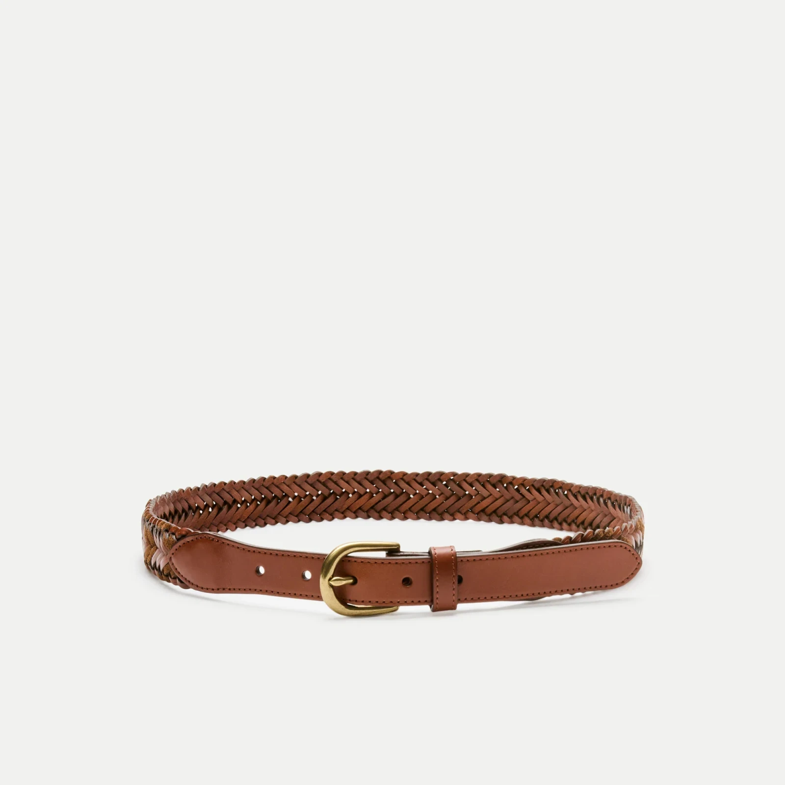Braided leather and suede belt
