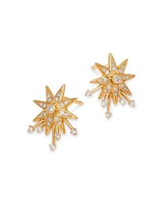 Bloomingdale's Fine Collection Diamond Starburst Drop Earrings in 14K Yellow Gold, 0.24 tcw