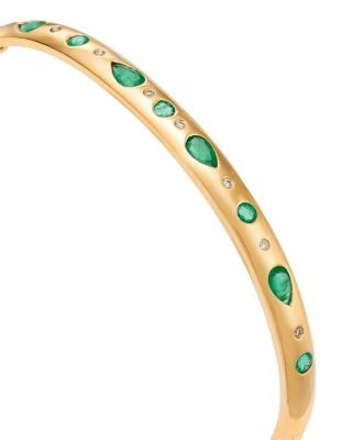 Bloomingdale's Fine Collection Emerald & Diamond Bangle Bracelet in 14K Yellow Gold
