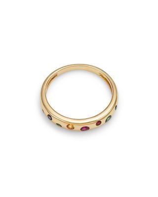 Bloomingdale's Fine Collection Rainbow Sapphire & Tsavorite Band in 14K Yellow Gold