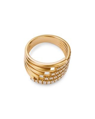 Bloomingdale's Fine Collection Diamond Multirow Statement Ring in 14K Yellow Gold, 0.85 tcw