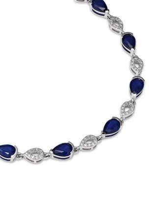 Bloomingdale's Fine Collection Sapphire & Diamond Pear Tennis Bracelet in 14K White Gold