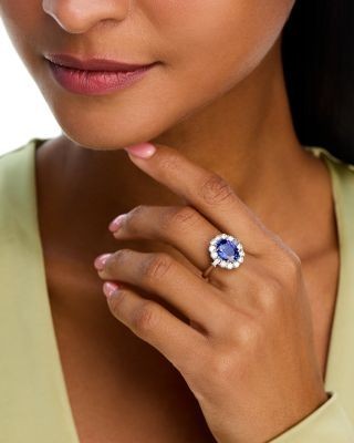 Bloomingdale's Fine Collection Limited Edition Tanzanite & Diamond Halo Ring in 14K White Gold