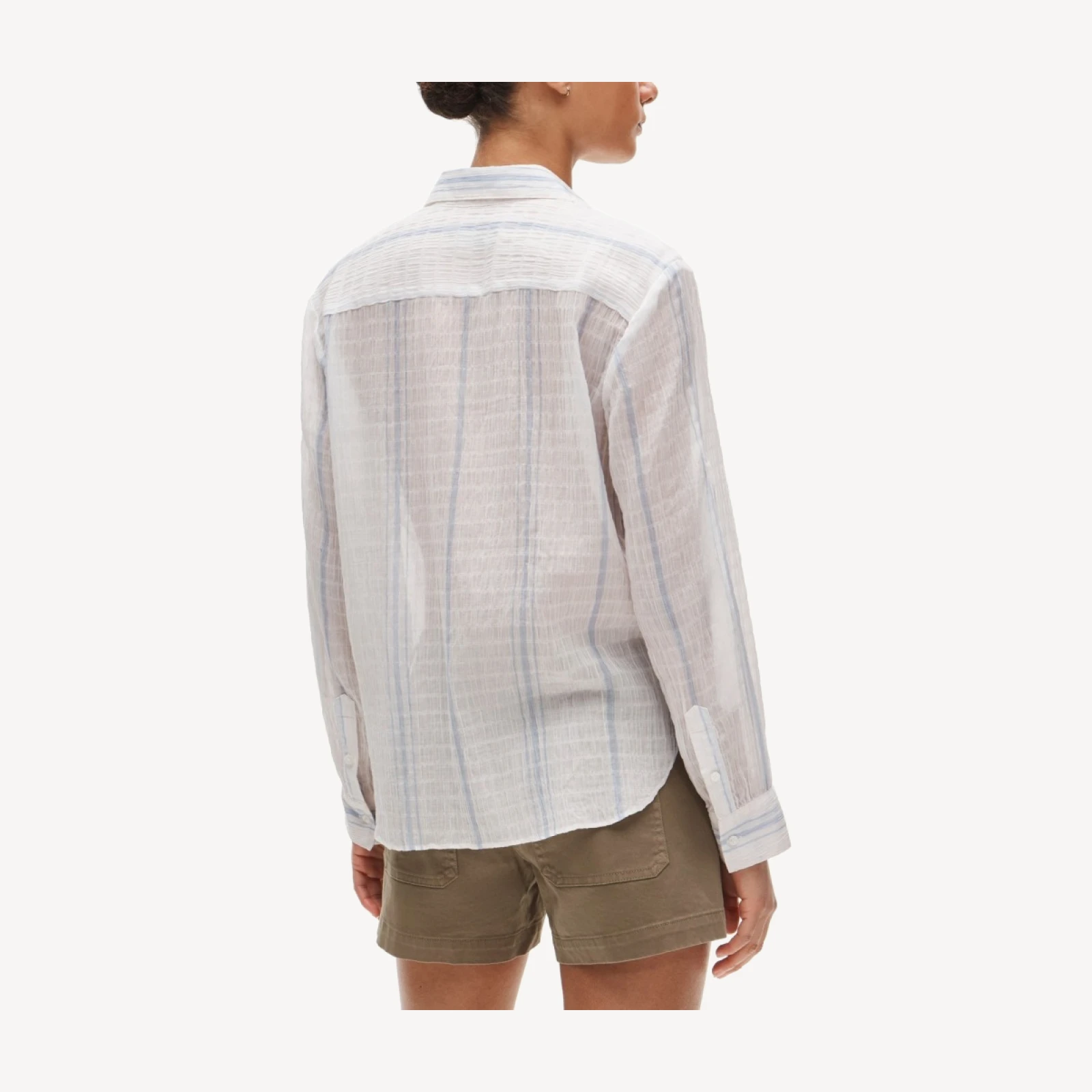 Jules classic-fit button-up shirt in striped textured gauze